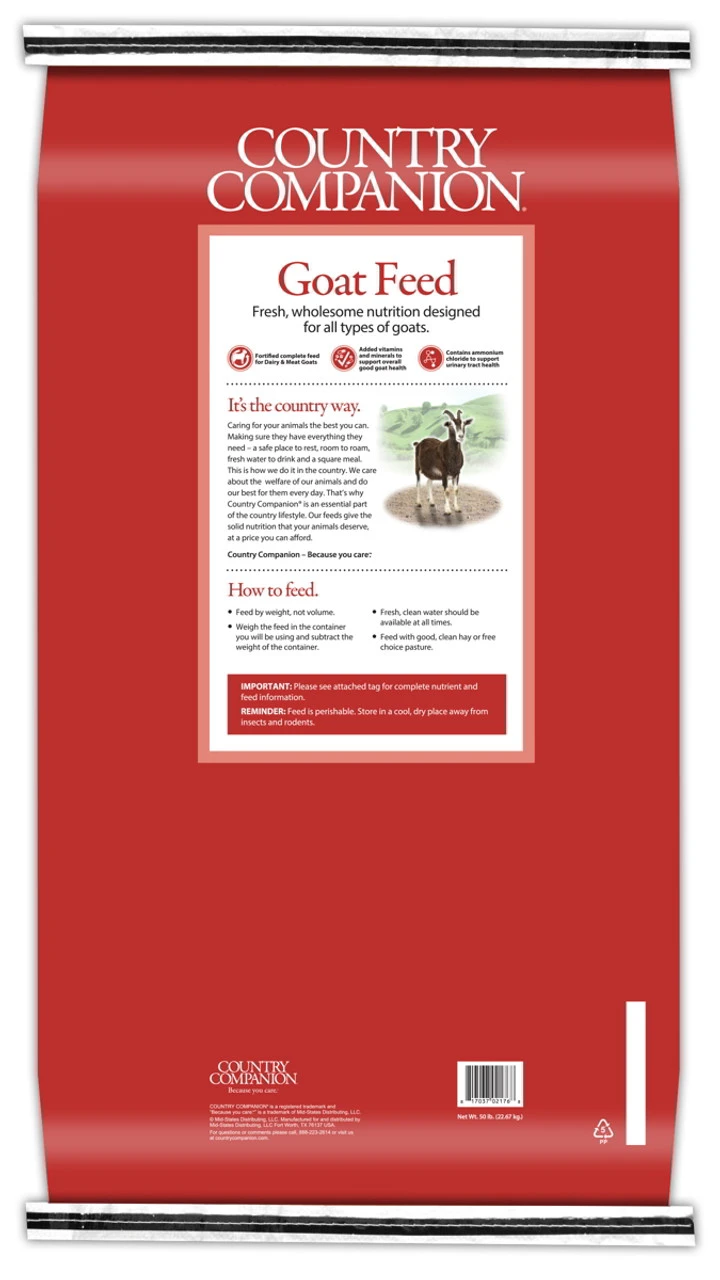 Country Companion 17% Textured Goat Feed - 50lb - Image 2