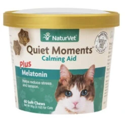 NaturVet Quiet Moments Calming Aid Plus Melatonin For Cats - 60