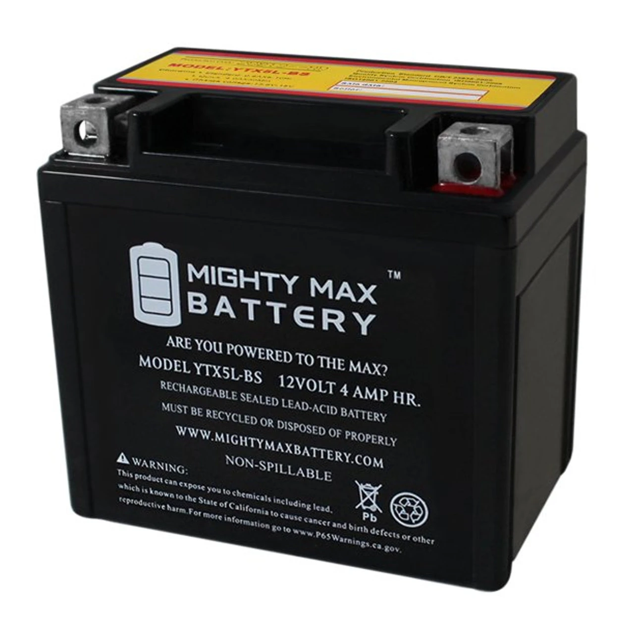 PowerStar 12 Volt 4 Ah Motorcycle Battery