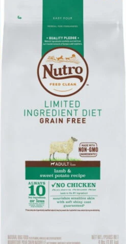 Nutro Limited Ingredient Diet Grain-Free Lamb/Sweet Potato Dog Food - 4LBS