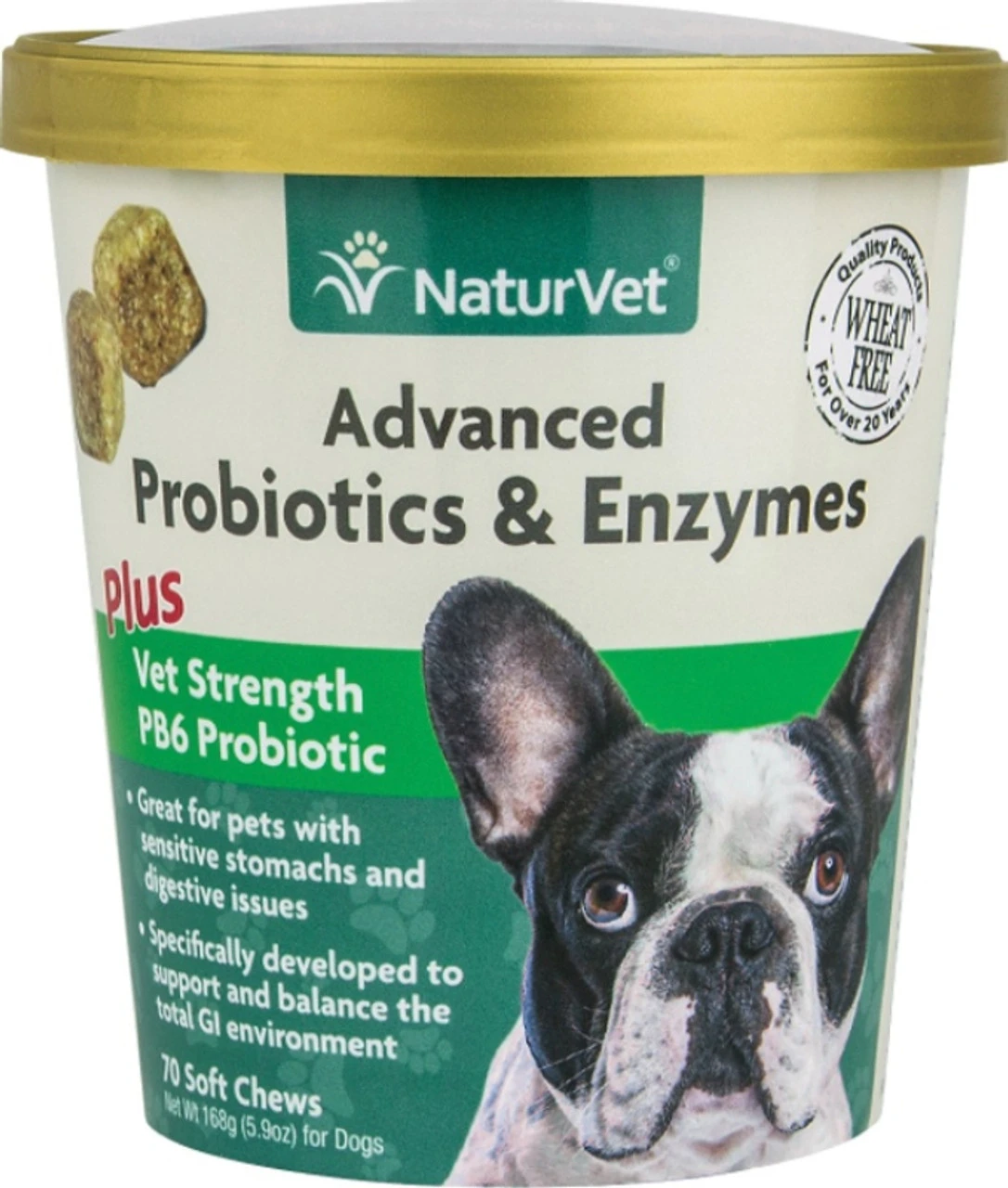 NaturVet Advanced Probiotics & Enzymes For Dogs - 70 Soft Chews