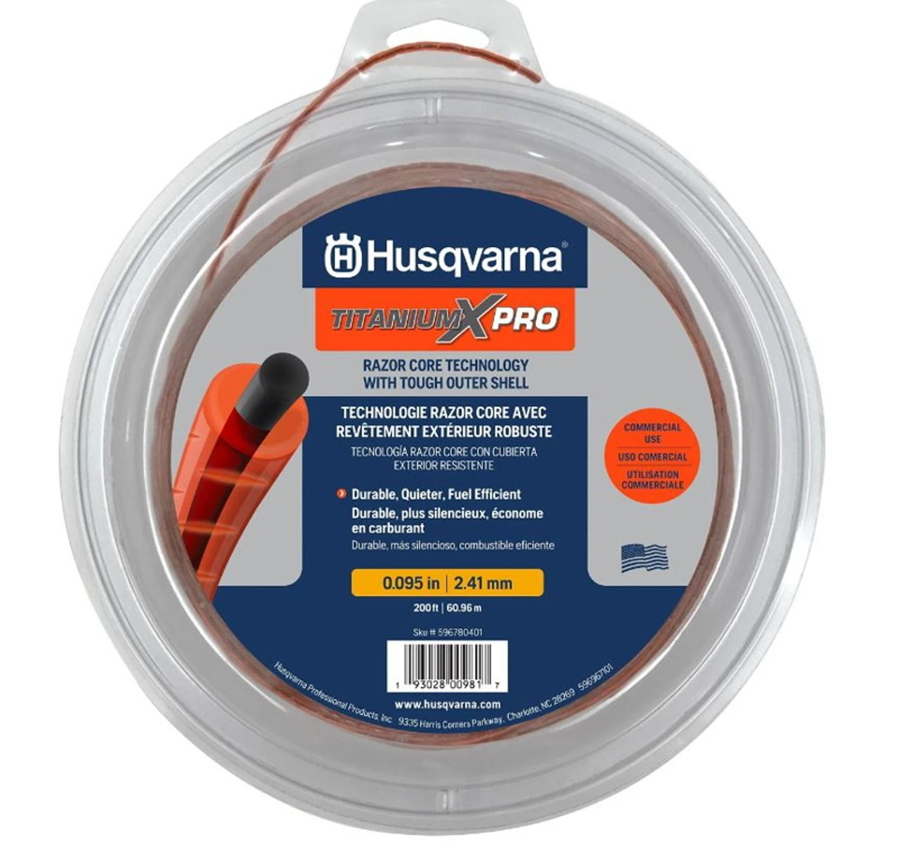 Husqvarna TitaniumX Pro Trimmer Line - .095inX200ft. - 596780401 - Image 2