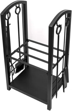 Olympia Tools 5-Piece Fireplace Tool Set With Log Rack - 87-368