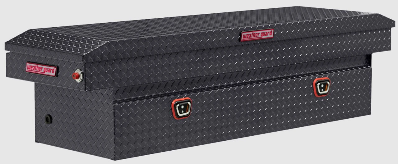 Weather Guard Saddle Truck Tool Box Aluminum Full Standard Gunmetal Gray - Image 2