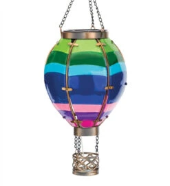 Regal Small Solar Hot Air Ballon Lantern- Striped
