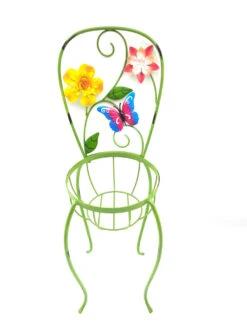 Home & Garden Green Planter Chair Metal Yard Decor