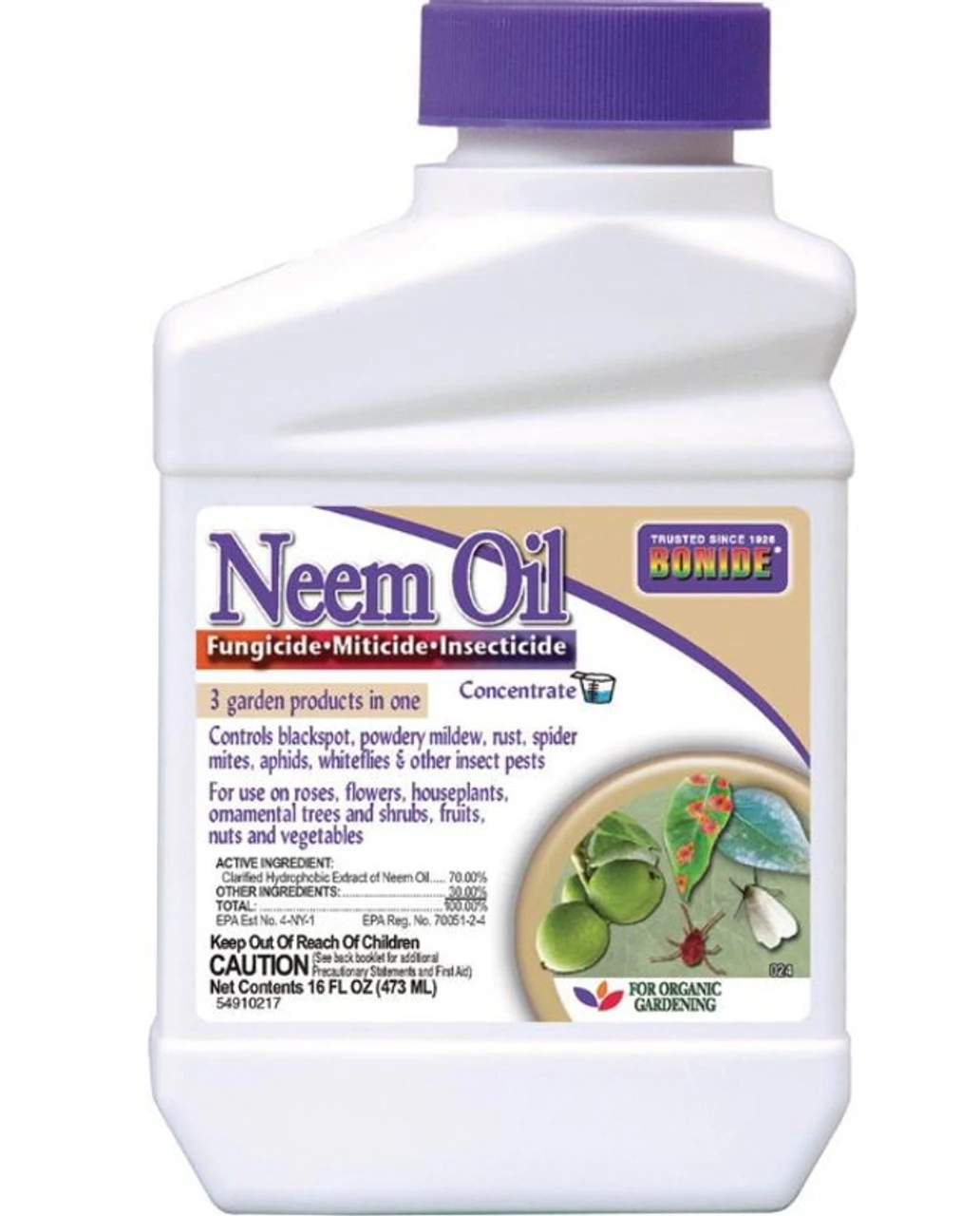 Bonide Neem Oil Fungicede, Miticide And Insecticide Concentrate - 16oz.