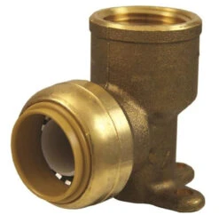 Orgill - Cash Acme Sharkbite U340LFA Drop Ear Tube To Pipe Elbow, 90 Deg, 3/4 In, Slip X FNPT, 200 Psi, DZR Brass, 200 Deg F