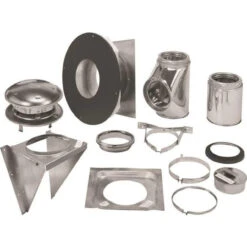 Sure-Temp Thru-The-Wall Support Kit 6 In, Stainless Steel