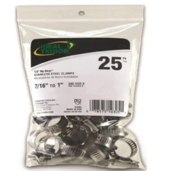 Ideal Tridon 7/16-1" Stainless Steel Worm Gear Hose Clamp -25 Pack