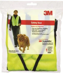 3M Tekk Protection Adjustable Day/Night Reflective Safety Vest, One Size Fits All, Fabric
