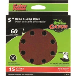 Gator 5in Sanding Disc. 60Grit - 15 Sheets