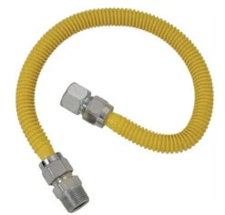 BrassCraft Straight Gas Connector, 1/2 In, FIP X MIP, 48 In L, 1/2 Psi, -20 To 150 Deg F, Stainless Steel