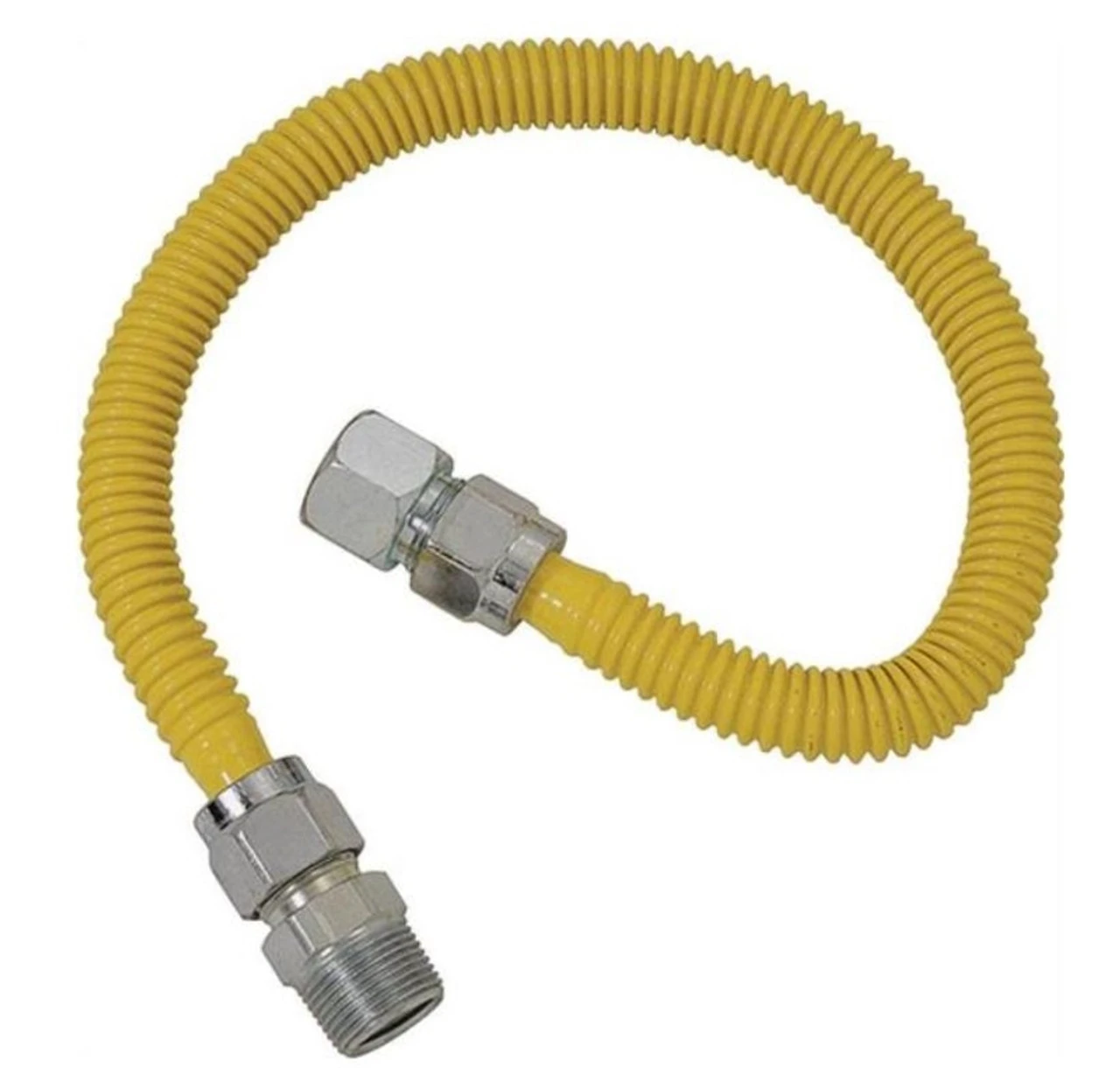 BrassCraft Straight Gas Connector, 1/2 In, FIP X MIP, 48 In L, 1/2 Psi, -20 To 150 Deg F, Stainless Steel