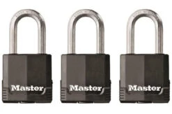 Master Lock M115XTRILF Laminated Padlock - 5/16 In Dia, 1-1/2 In H X 13/16 In W, Steel, Black