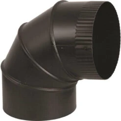 Imperial Adjustable Single-Wall Stove Pipe Elbow 0-90 Degree 7in - Black