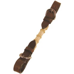 Buffalo Leather - Curb Strap With Rawhide And Stainless Buckle