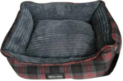 Taj Imports - Gray & Red Plaid Walled Dog Bed