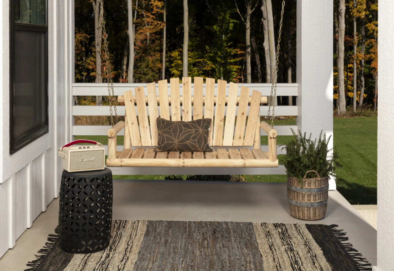 Jack Post Northwoods Log Bench Swing With Chains